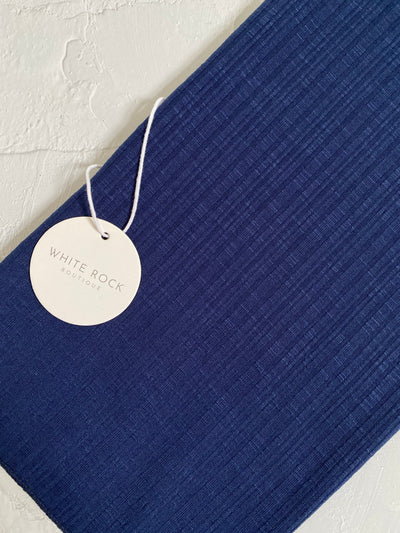 Navy Textured Jersey Shawl
