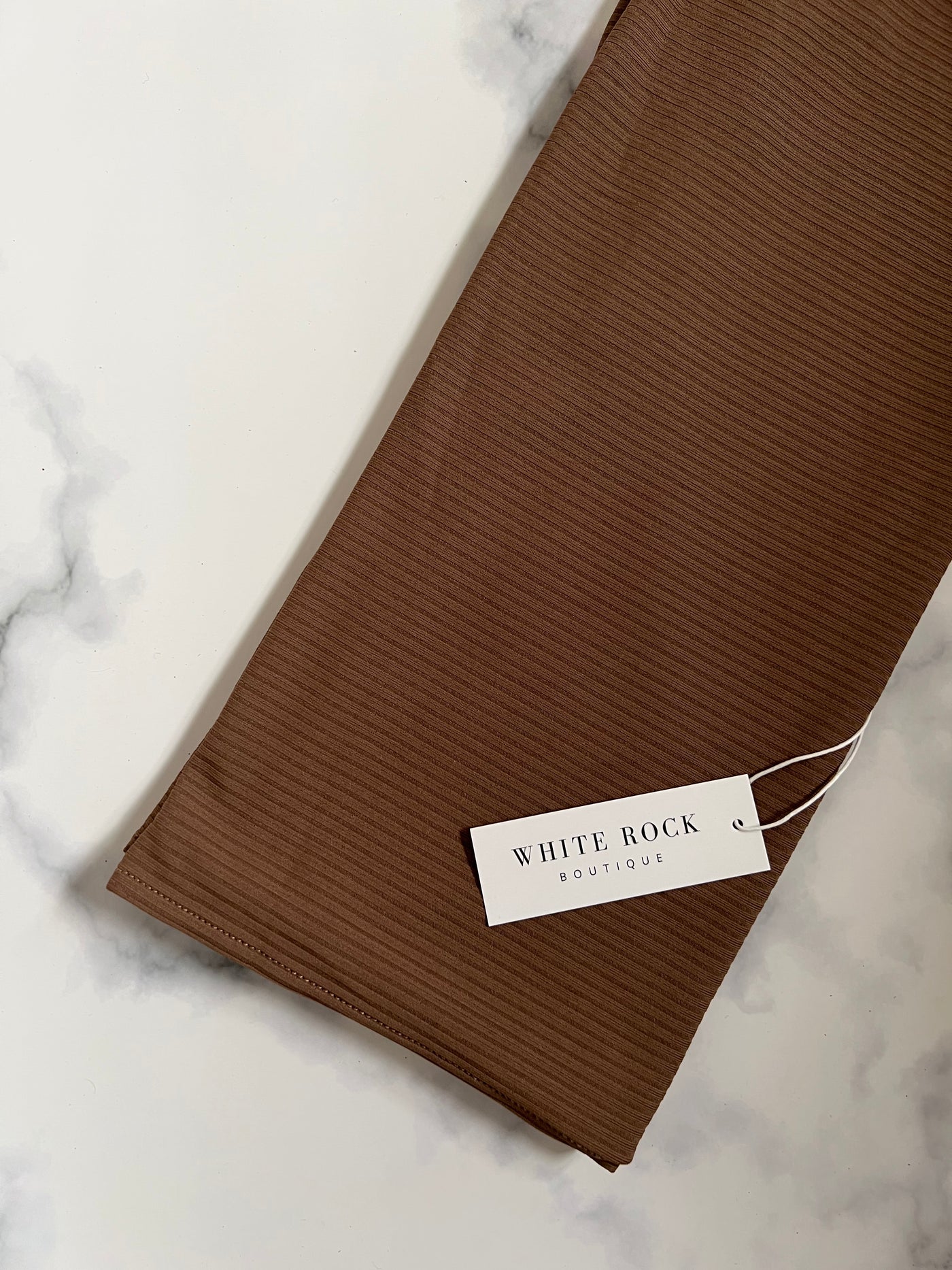 Chocolate Instant Ribbed Jersey Shawl