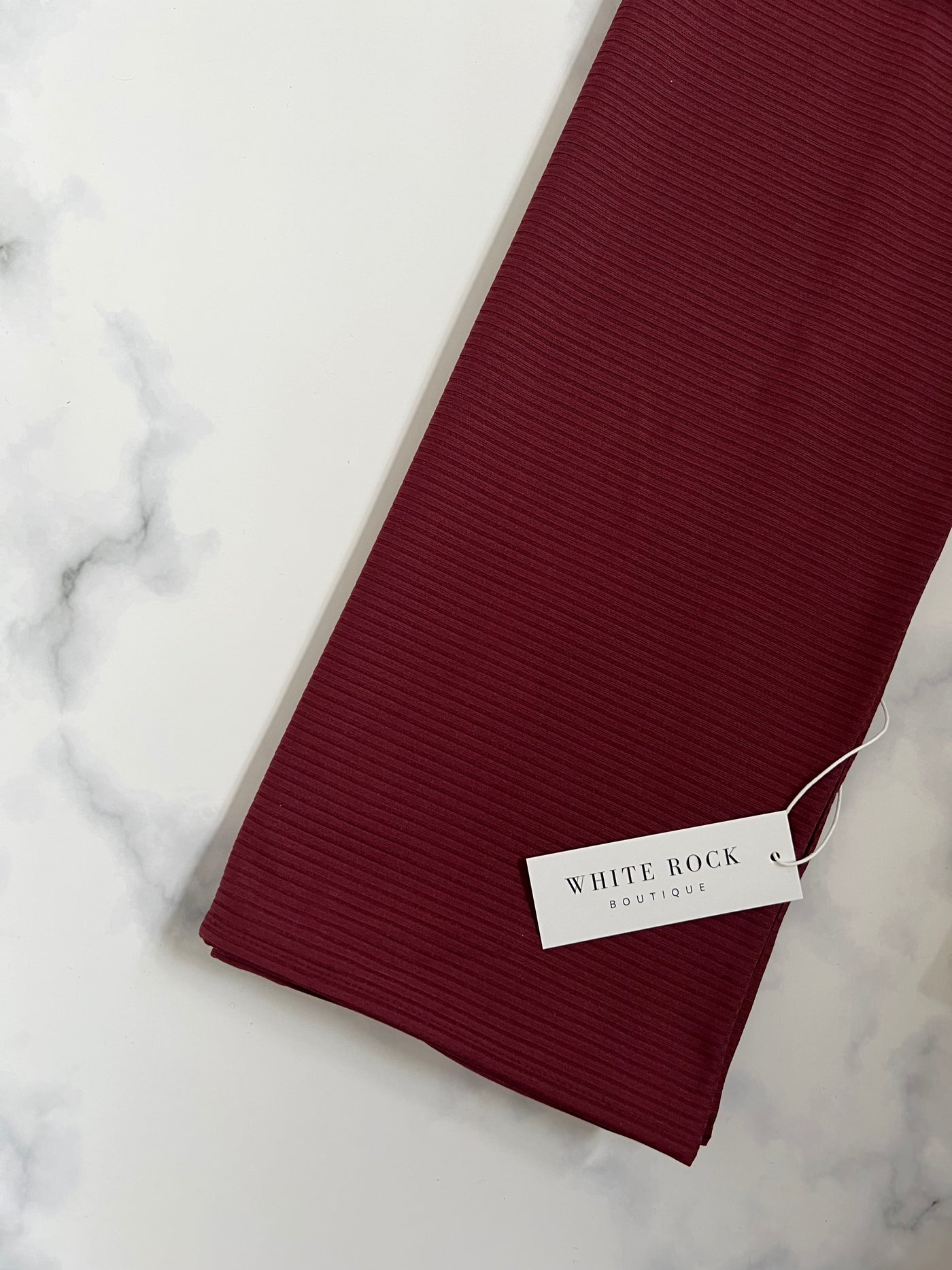Maroon Instant Ribbed Jersey Shawl