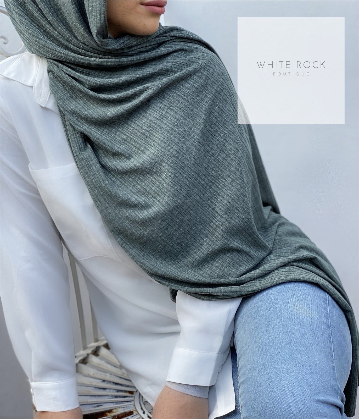 Teal Textured Jersey Shawl